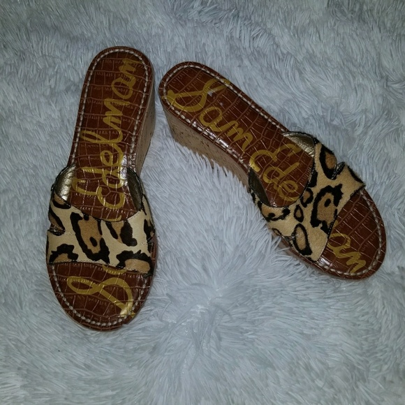 Sam Edelman Shoes - Sam Edelman Fur Leather Wedges Worn Once